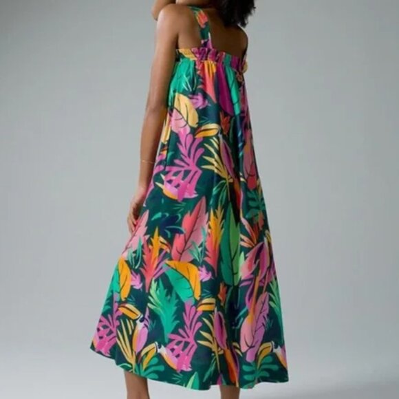 Soma Cotton Tank Maxi Bra Dress in Toucan Touch This Green | Sz XS - Picture 3 of 10